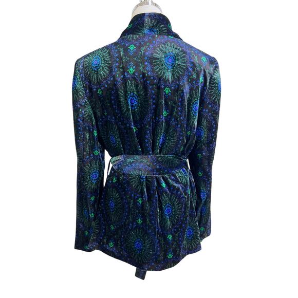 Boden Tie Waist Velvet Blazer Jacket Blue - Picture 9 of 10
